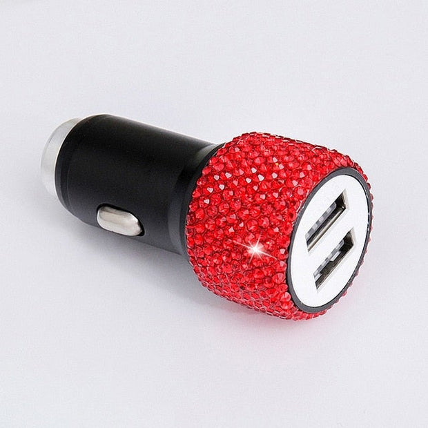 USB Fast-charged Diamond Car Charger