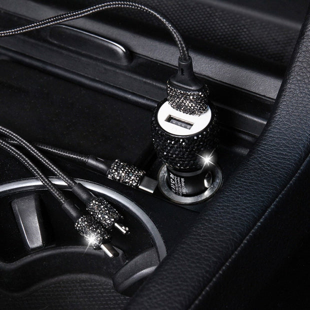 USB Fast-charged Diamond Car Charger